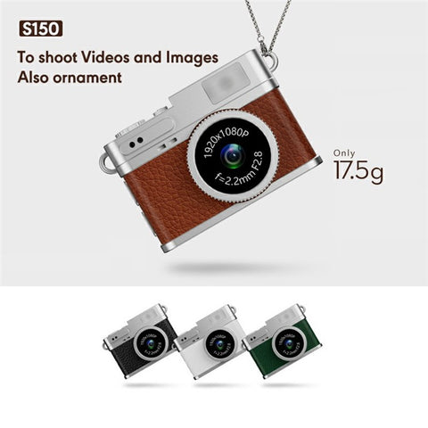 S150 Wearable Mini Camera 1080P HD Video 0.96 Inch IPS Display Necklace Pendant Retro Camera