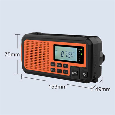 373 Multifunctional Outdoor Emergency Hand Crank AM / FM Solar Radio Power Bank, EU Version