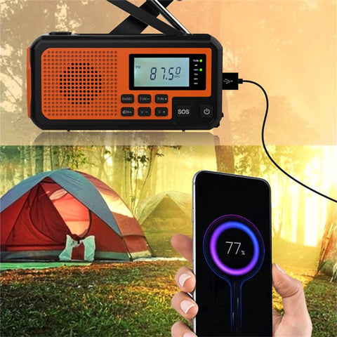 373 Multifunctional Outdoor Emergency Hand Crank AM / FM Solar Radio Power Bank, EU Version