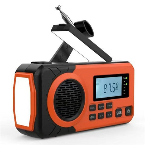 375 AM FM SW Radio Solar Charging Hand Crank Portable LED Flashlight Power Bank Phone Charger (EU Version)