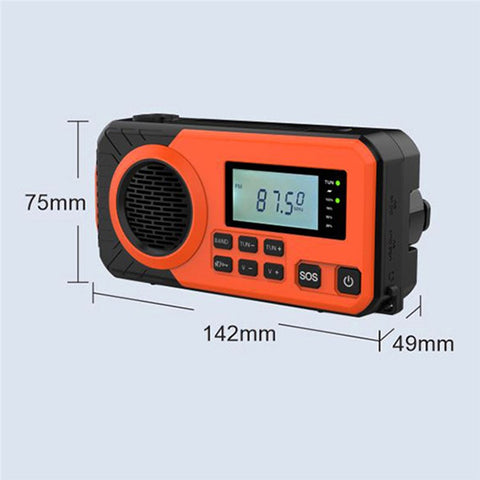 375 AM FM SW Radio Solar Charging Hand Crank Portable LED Flashlight Power Bank Phone Charger (EU Version)