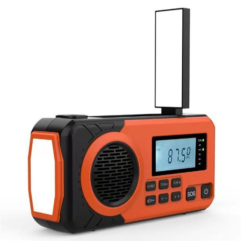 375 AM FM SW Radio Solar Charging Hand Crank Portable LED Flashlight Power Bank Phone Charger (EU Version)