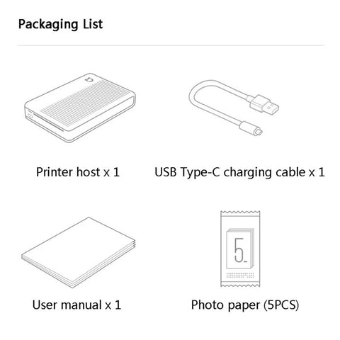 XIAOMI MIJIA 1S Pocket Photo Printer Wireless Inkless Mini Bluetooth-compatible Thermal Printer
