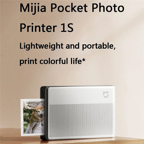 XIAOMI MIJIA 1S Pocket Photo Printer Wireless Inkless Mini Bluetooth-compatible Thermal Printer
