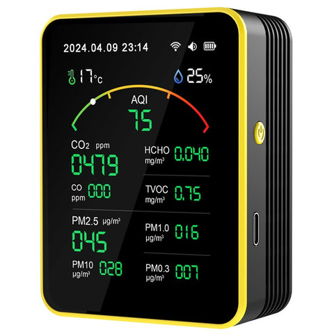 Multifunctional Air Quality WiFi Detector CO2 CO HCHO TVOC Temp Humidity Tester Alarm Device Support Tuya App