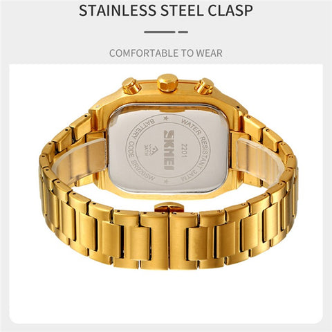 SKMEI 2201 Stylish Men Business Quartz Watch Square Luminous Wrist Watch