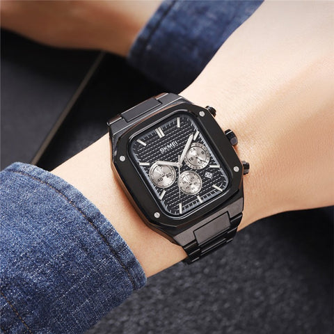 SKMEI 2201 Stylish Men Business Quartz Watch Square Luminous Wrist Watch