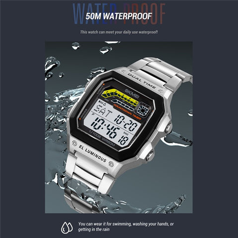 SKMEI 2307 Square Digital Watch Luminous Outdoor Sports Electronic Watch