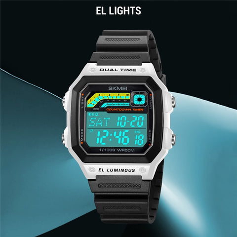 SKMEI 2307 Square Digital Watch Luminous Outdoor Sports Electronic Watch