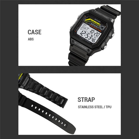 SKMEI 2307 Square Digital Watch Luminous Outdoor Sports Electronic Watch