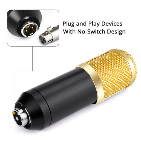 BM800 Professional Suspension Condenser Microphone Kit for Studio Live Stream Broadcasting Recording