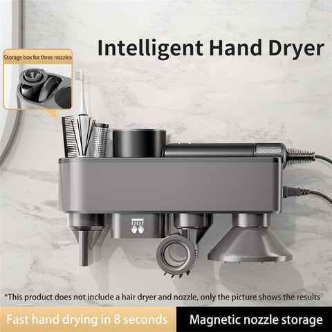 Hair Dryer Holder Wall Mount Stand Blower Hanger Storage Shelf Smart Hand Dryer