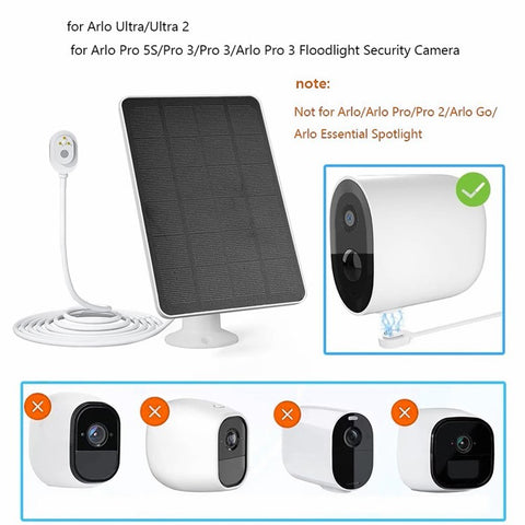 Solar Panel for Arlo Ultra 2 / Pro 3 / Ultra / Pro 5S Surveillance Camera Magnetic Charging Panel