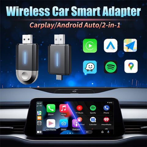PL6 2 In 1 USB / Type-C Wireless CarPlay Adapter for Wired CarPlay Android Auto Conversion Box