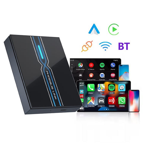 GT7 3 In 1 Wireless Smart Car Adapter Bluetooth-compatible + WiFi CarPlay Android Auto Box 4 + 64GB