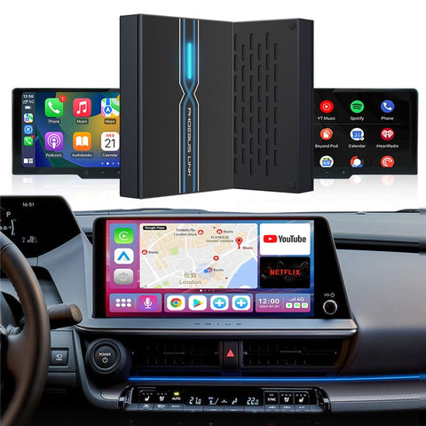 GT7 3 In 1 Wireless Smart Car Adapter Bluetooth-compatible + WiFi CarPlay Android Auto Box 4 + 64GB