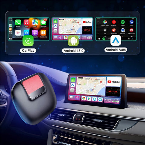 GT8 3 In 1 Wireless Smart Car Android Auto Adapter Android 13 CarPlay Box Support TF Card , 8 + 128GB