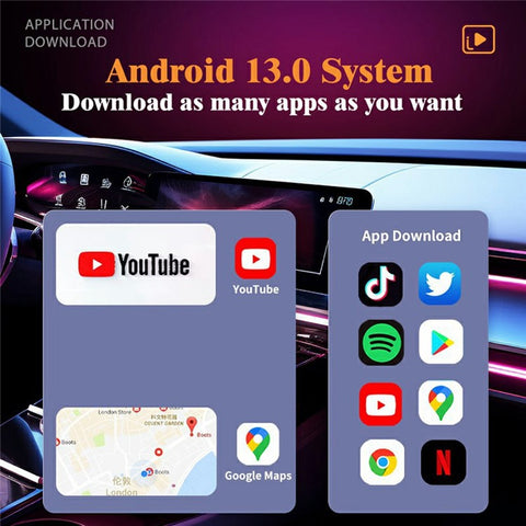 GT8 3 in 1 Wireless Smart Car Android Box 4GB RAM + 64GB Storage Car Play Adapter Android Auto