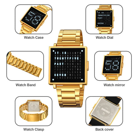 SKMEI 2312 Multifunctional Electronic Watch Date Display Square Digital Wristwatch for Men