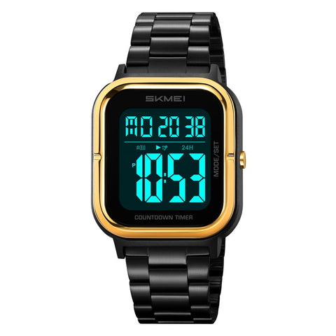 SKMEI 2316 50m Waterproof Digital Watch Square Electronic Wristwatch with EL Backlight and Stopwatch