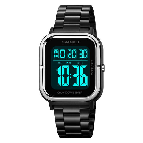 SKMEI 2316 50m Waterproof Digital Watch Square Electronic Wristwatch with EL Backlight and Stopwatch