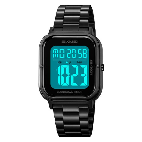 SKMEI 2316 50m Waterproof Digital Watch Square Electronic Wristwatch with EL Backlight and Stopwatch