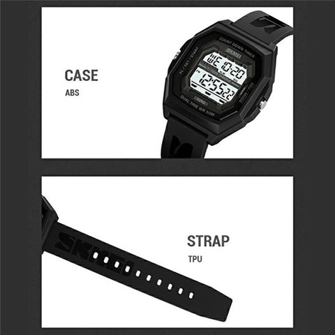 SKMEI 2282 Outdoor Sports Electronic Watch Waterproof Countdown Chronograph with EL Backlit