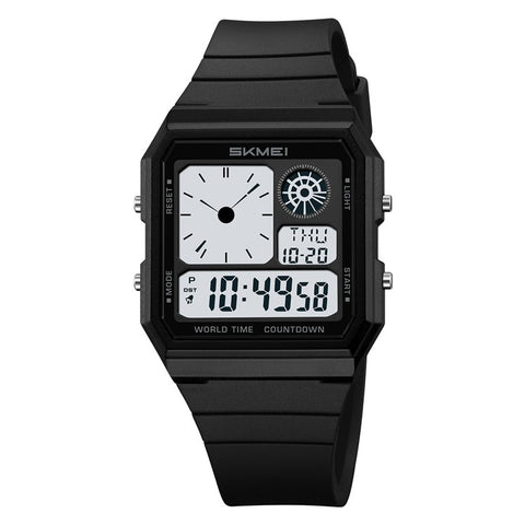 SKMEI 2347 Square Electronic Watch for Men Multifunction Sports Student Wristwatch with EL Backlit