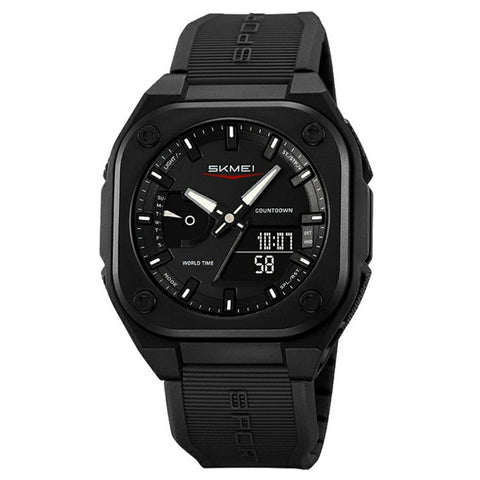 SKMEI 2328 Outdoor Student Square Electronic Watch 50M Waterproof Multifunction Sports Timepiece