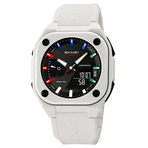 SKMEI 2328 Outdoor Student Square Electronic Watch 50M Waterproof Multifunction Sports Timepiece