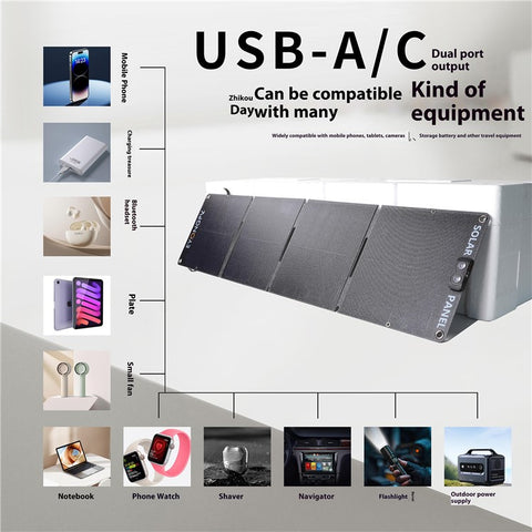 EYONGPV EYA55-23SP4 Foldable Solar Panel Charger for Phone Devices 55W Super Fast Charging Outdoor Power Bank