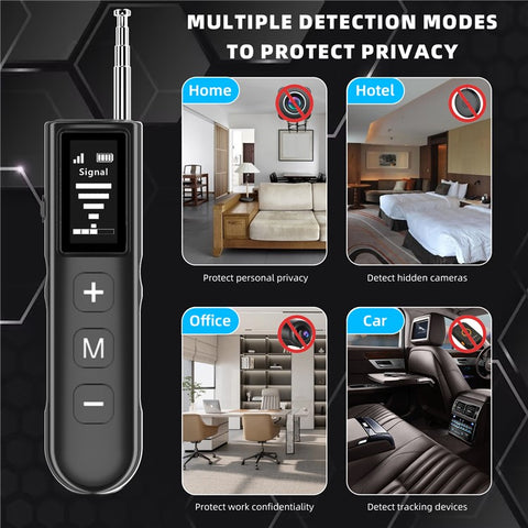 T1 Anti Spy Camera Detector with Screen Multifunction Signal Scanner RF Finder for Hidden Camera GPS Tracker