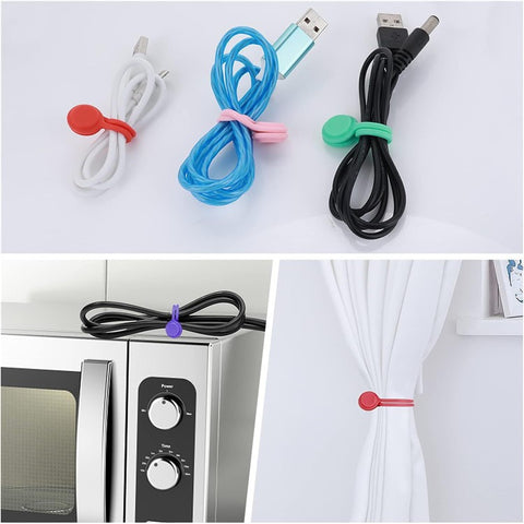 5 Pcs Magnetic Cable Winder Earphone Cord Organizer Silicone Wire Holder Random Color