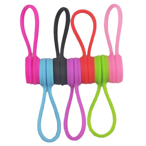 5 Pcs Magnetic Cable Winder Earphone Cord Organizer Silicone Wire Holder Random Color