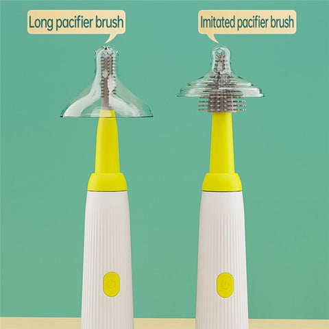 N1-S1 360 Degree Rotatable Electric Baby Bottle Brush Set Portable Pacifier Cleaner with Storage Rack (BPA Free, No FDA)