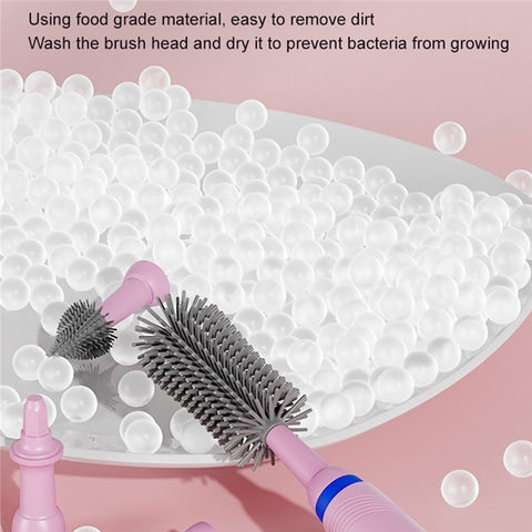 N2 Portable Pacifier Cleaner Kit with Storage Rack 360 Degree Rotatable Electric Baby Bottle Brush Set (BPA Free, No FDA)