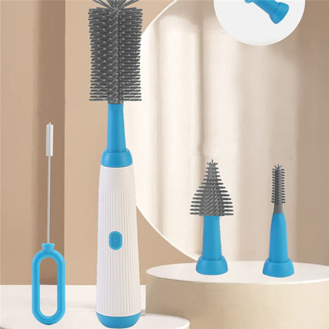 NB3 Portable Electric Baby Bottle Brush Set for Home Travel Pacifier Cleaner with Draining Rack (BPA Free, No FDA)