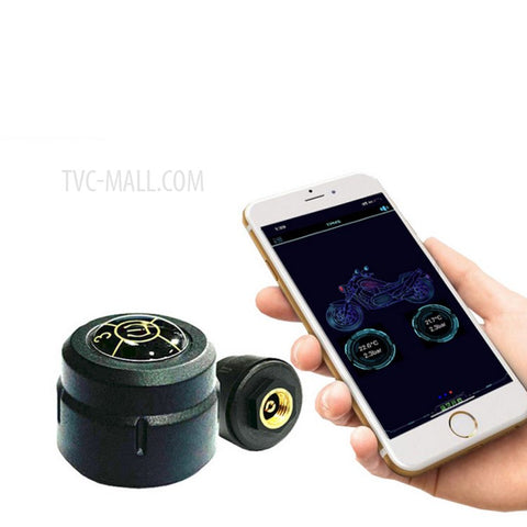 TPMS Motorcycle Bluetooth-compatible Tire Pressure Sensors Monitoring System APP Display External Tire Pressure Detector