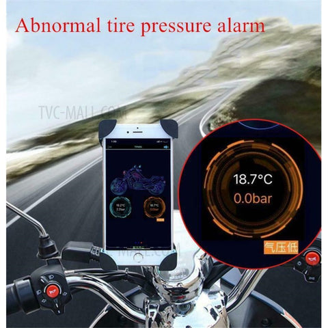 TPMS Motorcycle Bluetooth-compatible Tire Pressure Sensors Monitoring System APP Display External Tire Pressure Detector