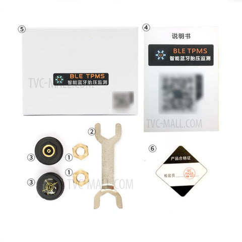 TPMS Motorcycle Bluetooth-compatible Tire Pressure Sensors Monitoring System APP Display External Tire Pressure Detector