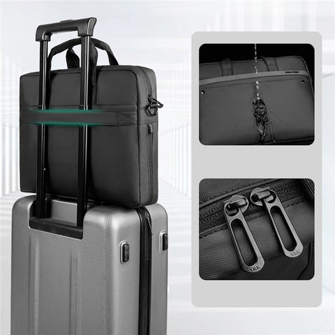 MARK RYDEN MR8001 15.6'' Laptop Storage Bag for MacBook Multiple Layers Men's Notebook Computer Sleeve Handbag with Handle and Strap