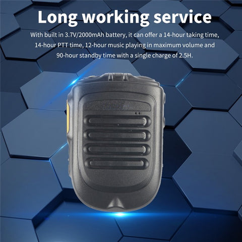 UNIWA BM001 Bluetooth-compatible 4.2 Handheld Microphone Intercom Built-in 2000mAh Battery Zello PTT Radio for Motorola with 2-Pin Headphone Jack
