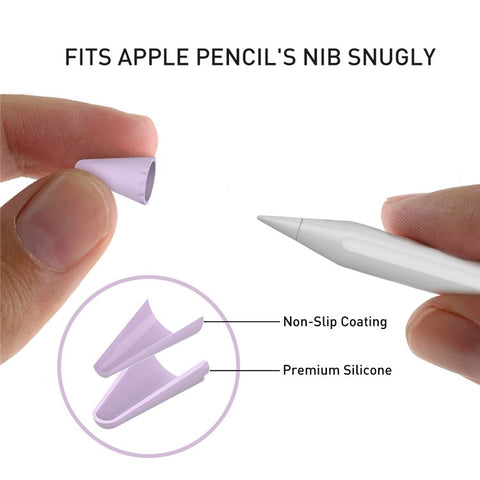 AHASTYLE PT107 8Pcs for Apple Pencil (2nd Generation) / (1st Generation) Pen Tip Cover Stylus Pen Nib Silicone Sleeve