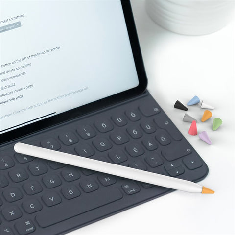 AHASTYLE PT107 8Pcs for Apple Pencil (2nd Generation) / (1st Generation) Pen Tip Cover Stylus Pen Nib Silicone Sleeve