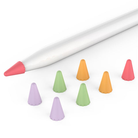 AHASTYLE PT107 8Pcs for Apple Pencil (2nd Generation) / (1st Generation) Pen Tip Cover Stylus Pen Nib Silicone Sleeve