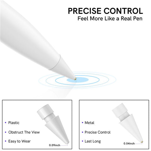 AHASTYLE WG58 For Apple Pencil 2nd / 1st Generation Capacitive Stylus Pen Nib Replacement Touch Screen Pen Tip
