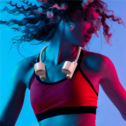 Portable USB Charging Hanging Neck Mini Cooling Fan ABS Summer Mute Turbo Fan Cooler