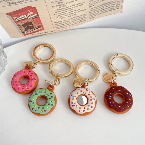 For Apple AirTag Bluetooth-compatible Tracker Donut Design Silicone Case Protective Cover with Ring Buckle