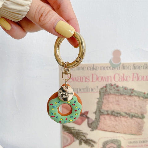 For Apple AirTag Bluetooth-compatible Tracker Donut Design Silicone Case Protective Cover with Ring Buckle