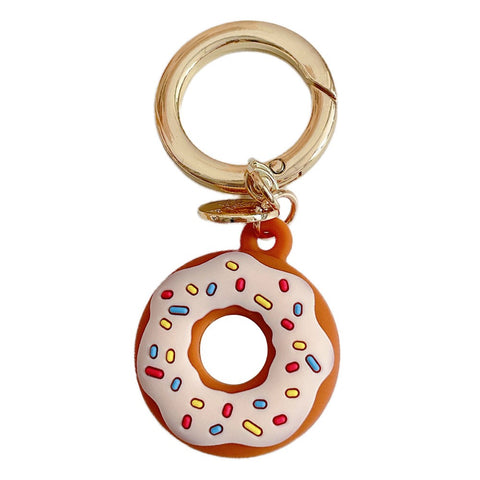 For Apple AirTag Bluetooth-compatible Tracker Donut Design Silicone Case Protective Cover with Ring Buckle